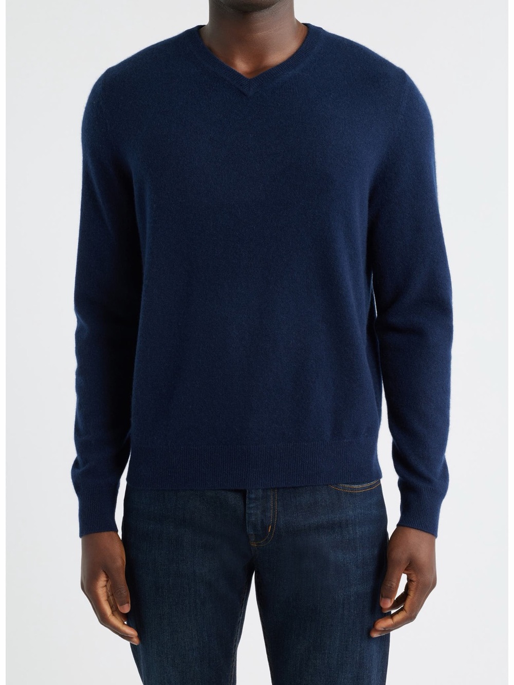 Nordstrom 100% Cashmere Crewneck Sweater Navy Size Large
